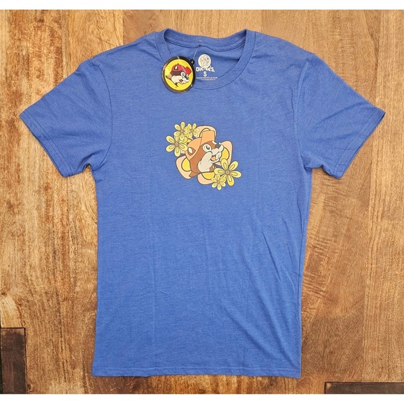 BUC-EE'S Tops - Buc-ee's Shirt Womens Small Blue "Just a Girl Who Loves Buc-ee's" Beaver Flowers